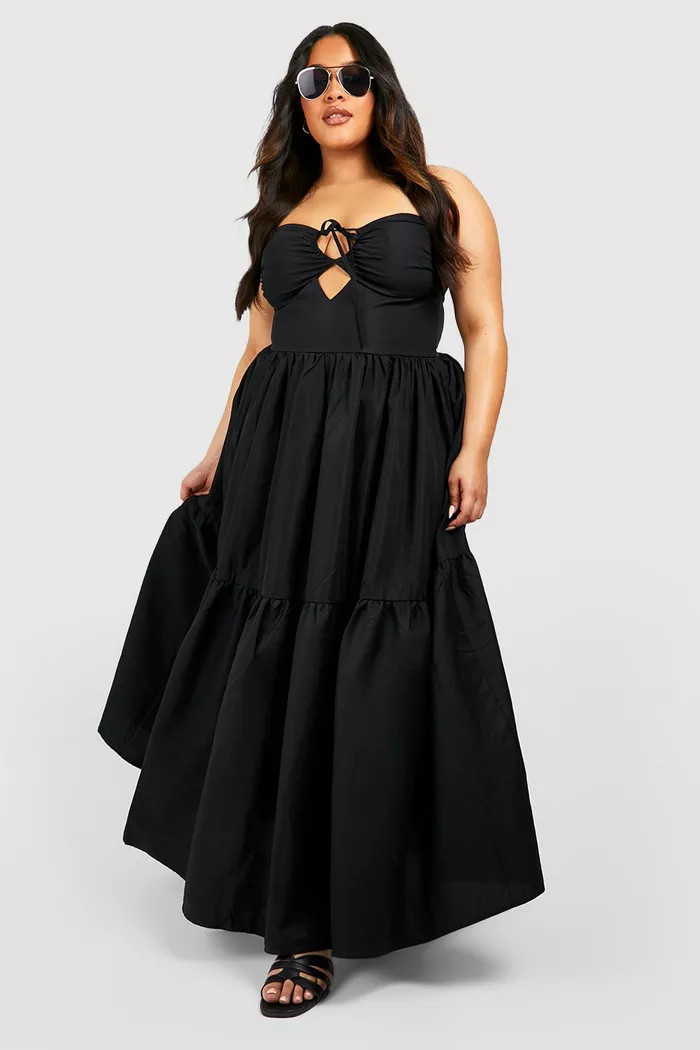 Plus Woven Halter Maxi Dress | boohoo (US & Canada)