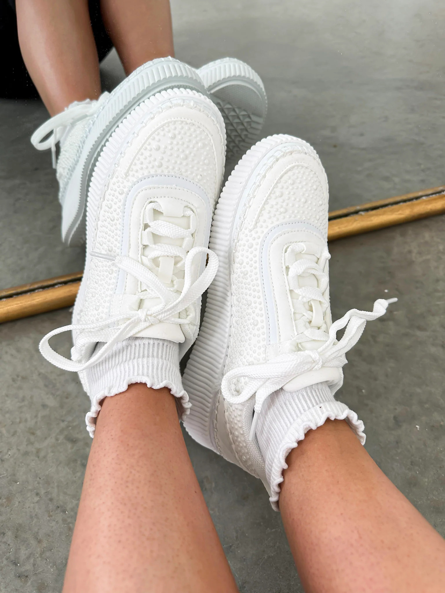 Pearl Studded White Sneaker FINAL SALE | Flourish in Frills