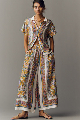 The Somerset Silky Floral Pants | Anthropologie (US)