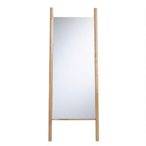 Natural Wood Ladder Arya Leaning Full Length Mirror | World Market