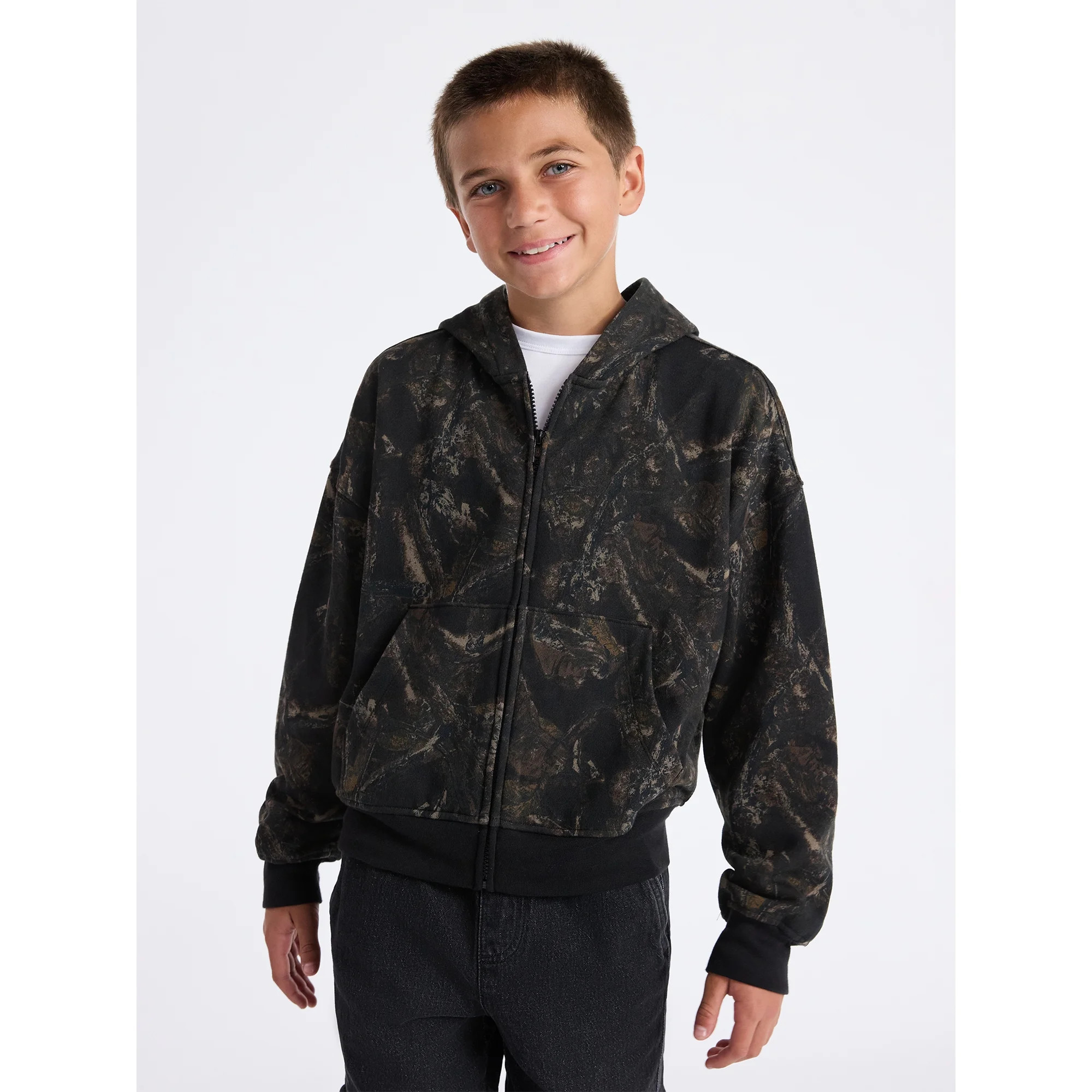Weekend Academy Boys Fleece Zip Up Hoodie, Sizes 4-18 | Walmart (US)