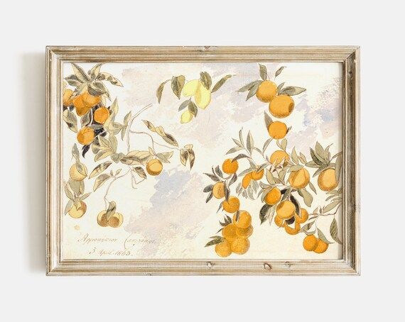 Country Kitchen Fruit Print | Vintage Farmhouse Painting | Orange Lemon PRINTABLE #80 | Etsy (US)