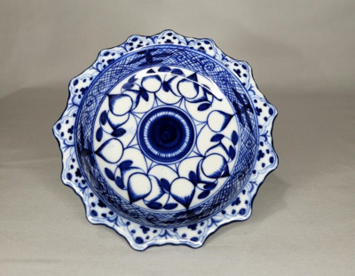 Vintage Thailand Blue & White Pedestal Ceramic Dipping Bowl | eBay US