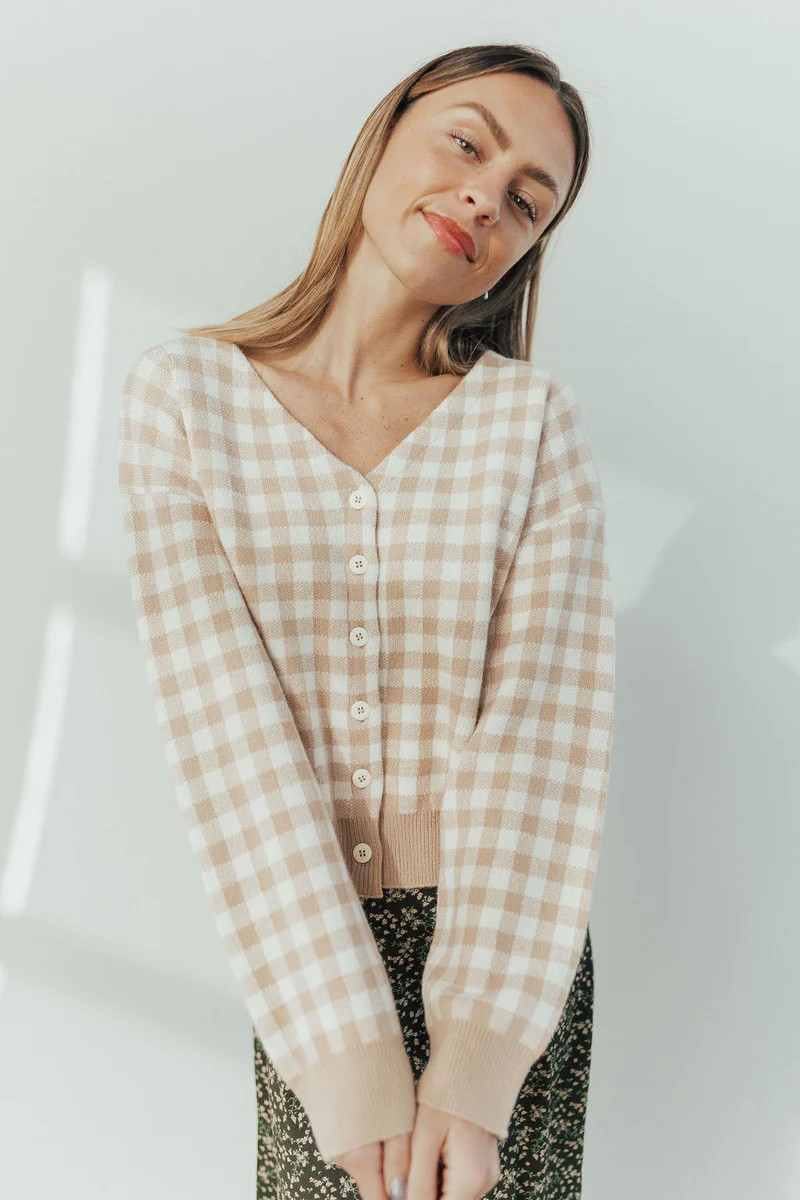 Serena Gingham Cardigan | Henly