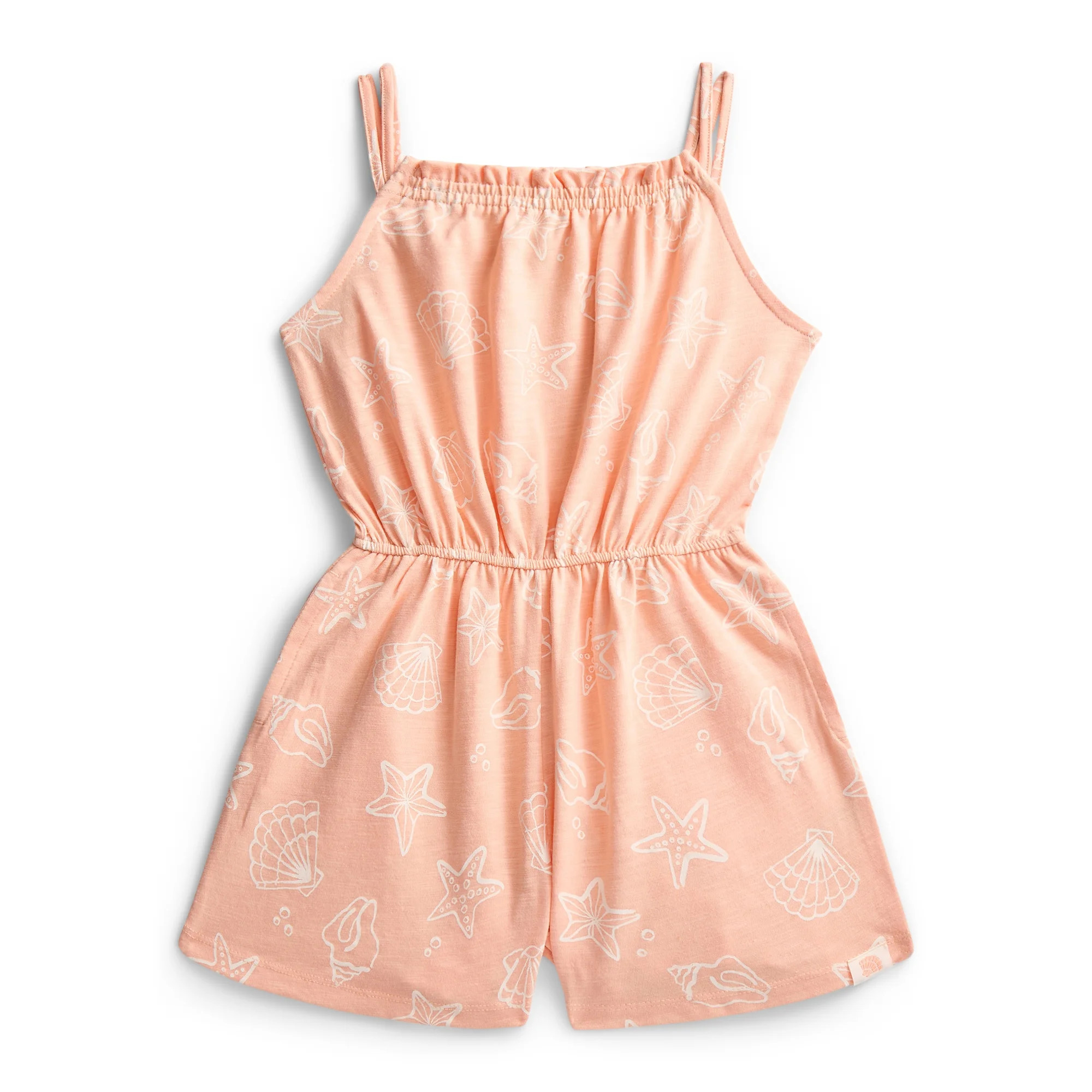 Wonder Nation Little Girls' Sleeveless Print Romper, Sizes 4-10 | Walmart (US)