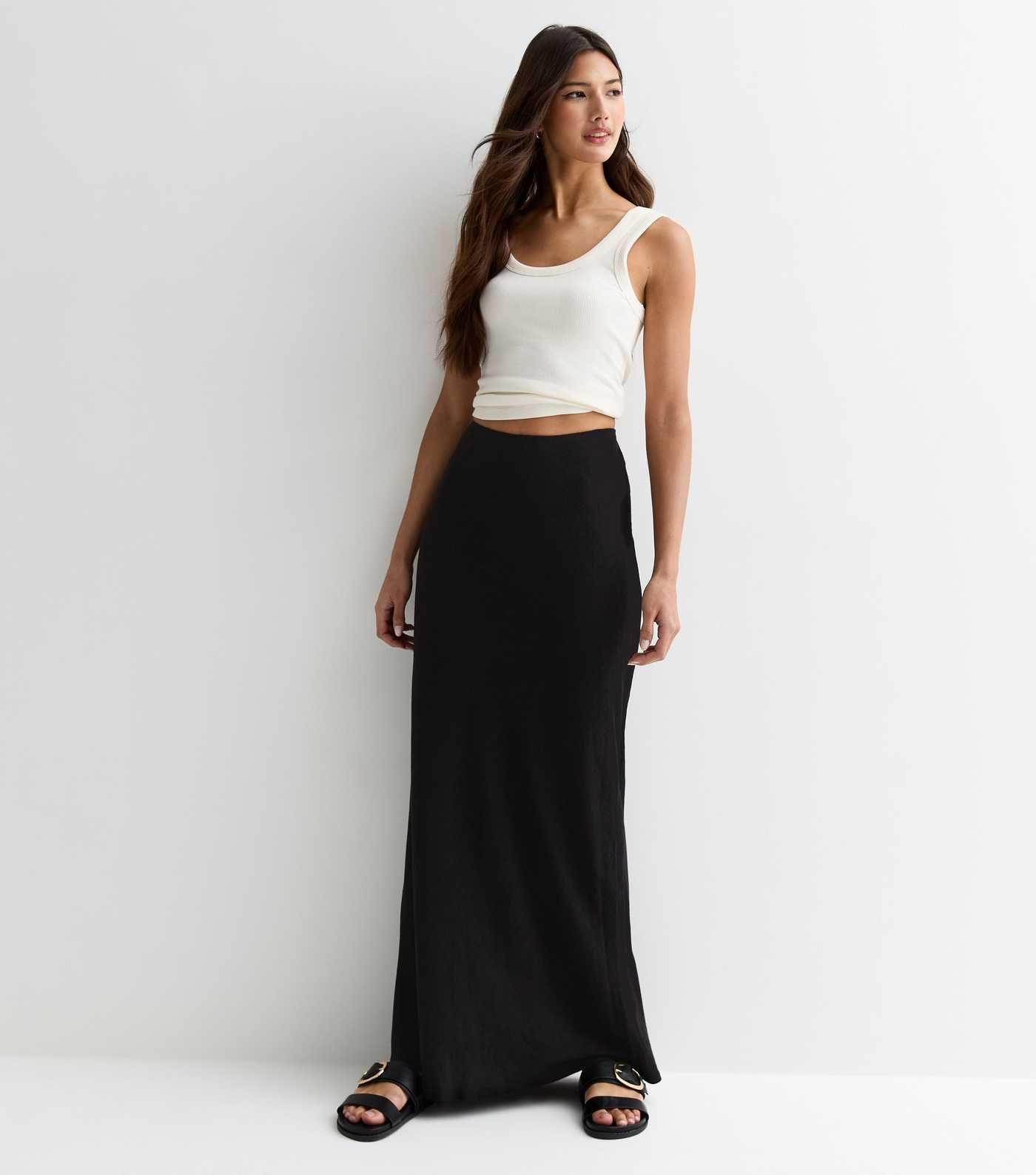 Black Bias Cut Maxi Skirt | New Look | New Look (UK)