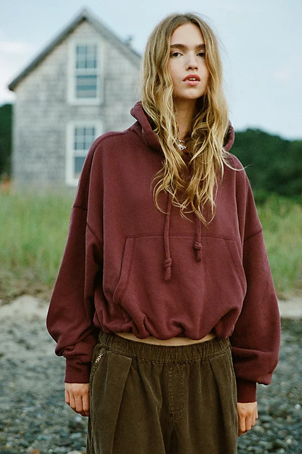 Out From Under Try Me Bubble Hoodie Sweatshirt in Maroon, Women's at Urban Outfitters | Urban Outfitters (US and RoW)