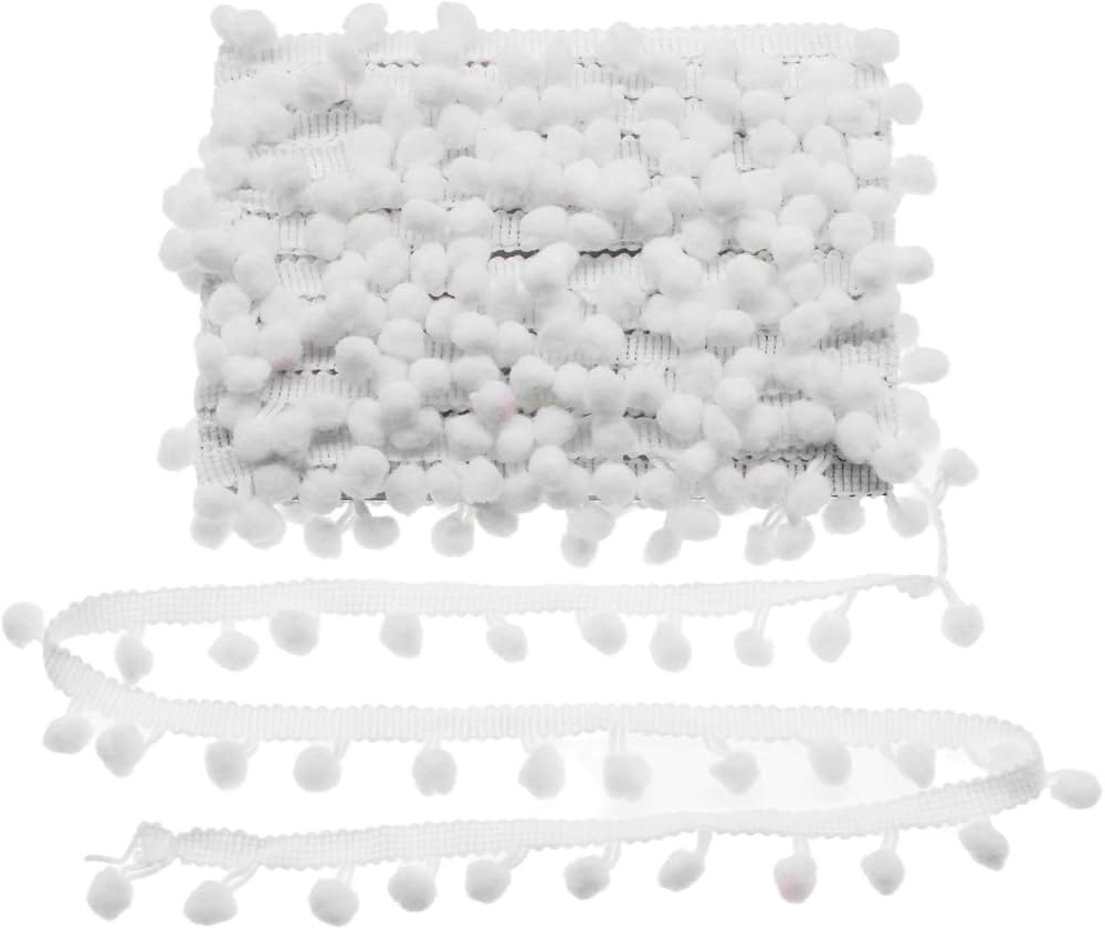 Yalulu 20Yards Mini Pom Pom Trim Ball Fringe Ribbon DIY Sewing Accessory Lace Trim for Pillow Cur... | Amazon (US)