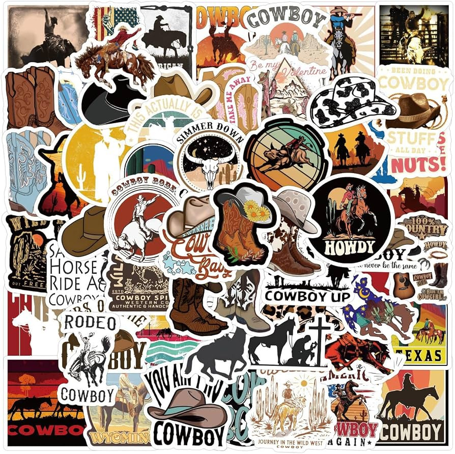 Western Stickers Cowboy Stickers 64PCS for Water Bottles Laptop Luggage Guitar, Kechup Country We... | Amazon (US)