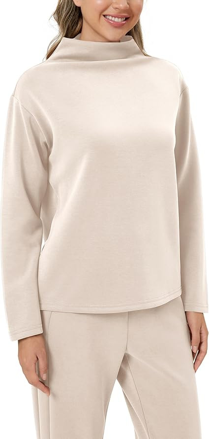 ODODOS Women's Modal Soft Mock Neck Pullover Long Sleeve SweatShirts Relaxed Casual Tops | Amazon (US)