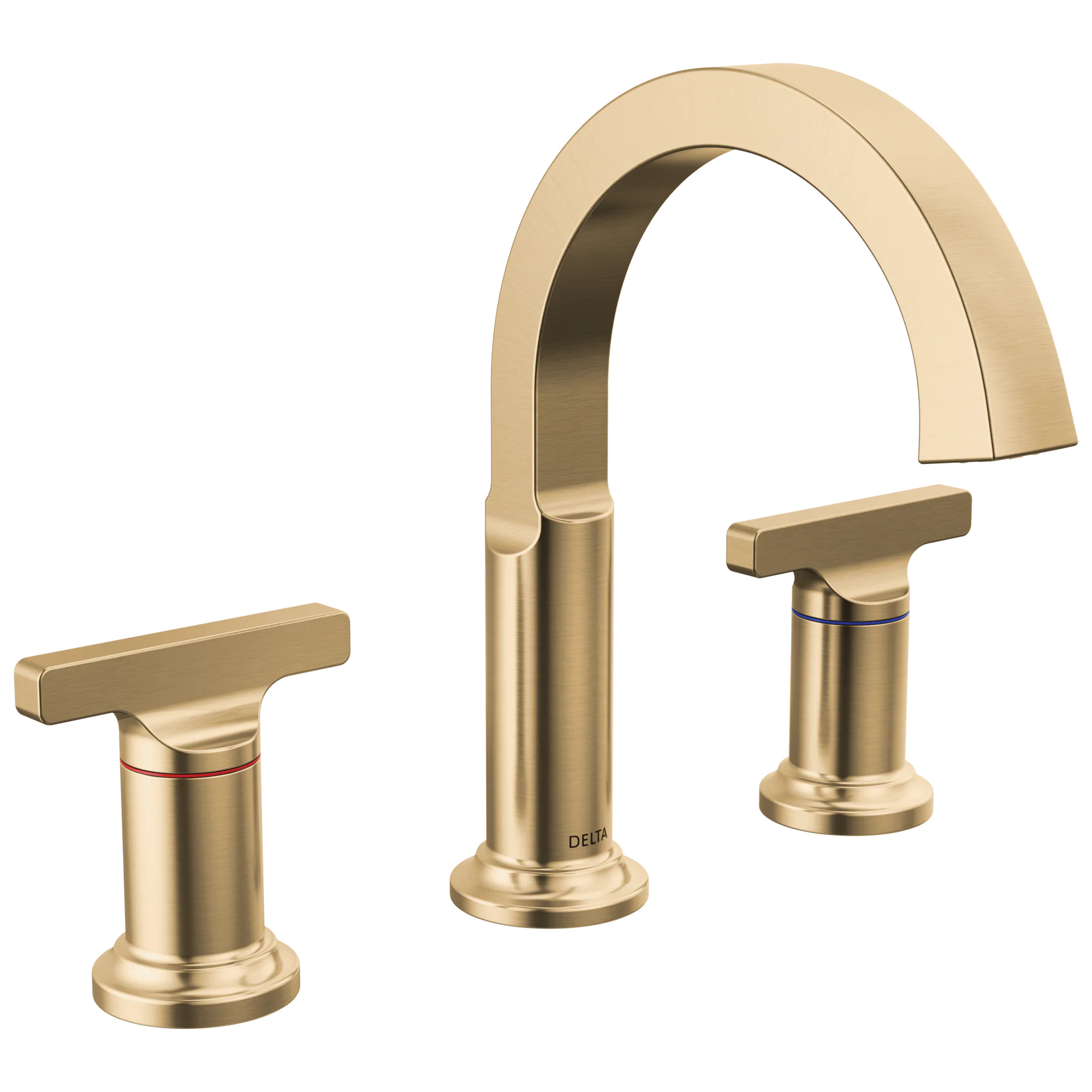Delta Tetra Lumicoat Champagne Bronze Widespread 2-handle WaterSense High-arc Residential Handle Bathroom Sink Faucet with Drain | 355887-CZ-PR-DST | Lowe's