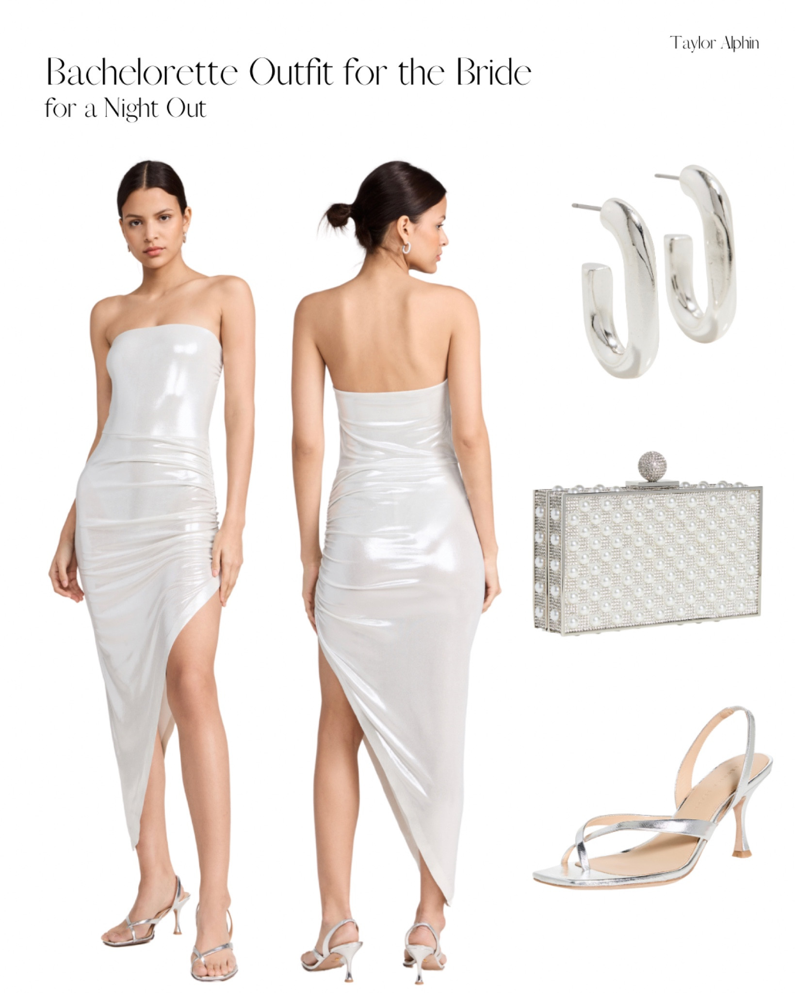 Bachelorette Outfit for the Bride for a Night Out 🤍

Loving this #NormaKamali metallic dress, especially for a girls night out! 

#Bridal #Bride #BridetoBe #Bachelorette #BachParty #GNO #MetallicDress #WhiteDress #ThemedParty #GirlsNight #NightOut #CocktailDress #ShopBopStyle #Accessories #SilverJewelry #WhiteGold #Wedding #WeddingEvent #WeddingWear

#LTKstyletip #LTKwedding #LTKitbag