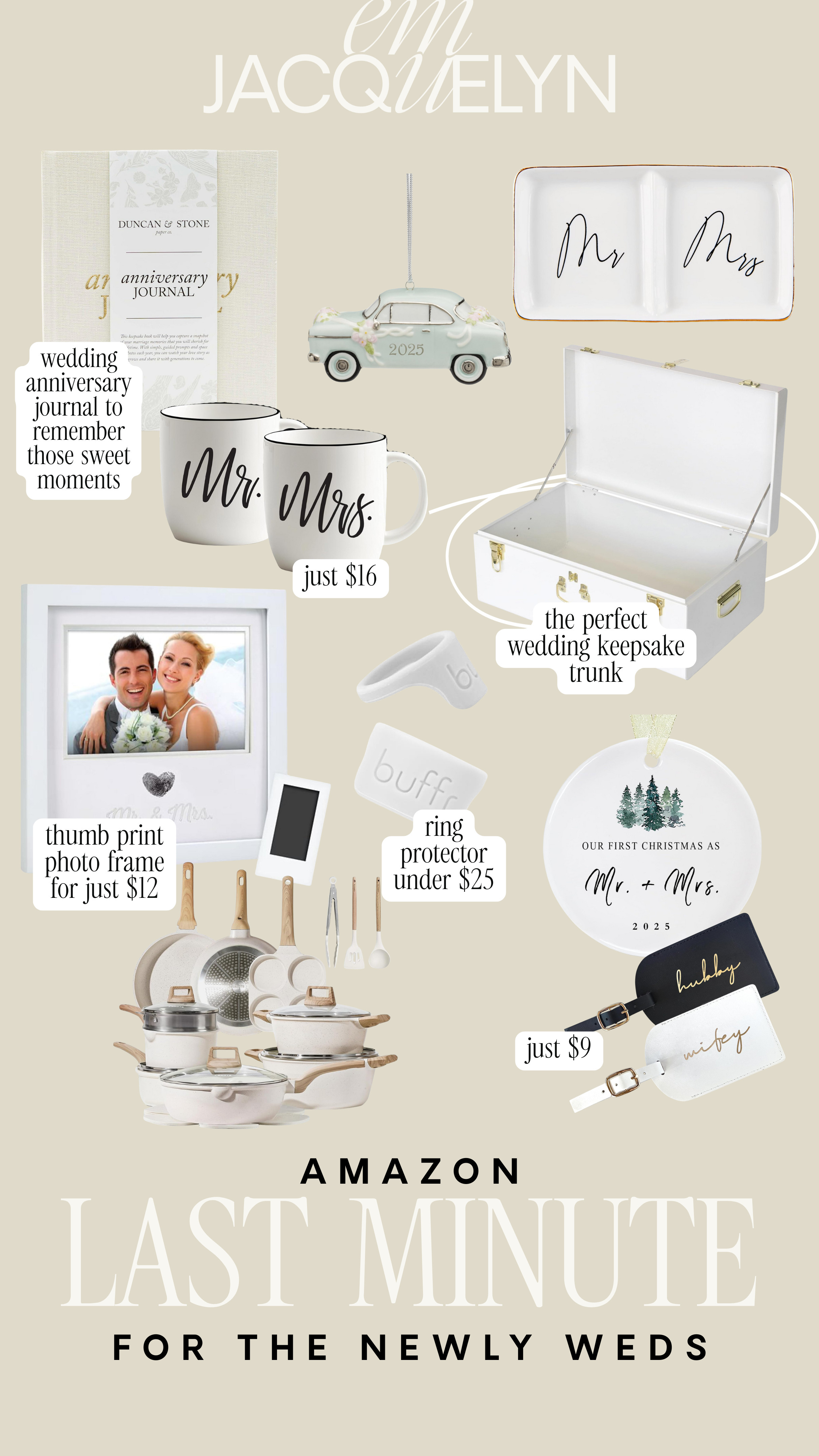 Last minute gifts for the newly weds!

amazon finds, amazon gifts, for her, for him, for the newly weds 

 #LTKGiftGuide #LTKHoliday #LTKSeasonal