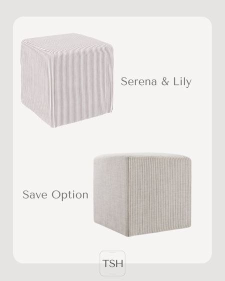 This Target upholstered cube is the perfect Serena and Lily dupe.  Love the stool for under a console table, extra seating in entry or living room  

#LTKstyletip #LTKhome