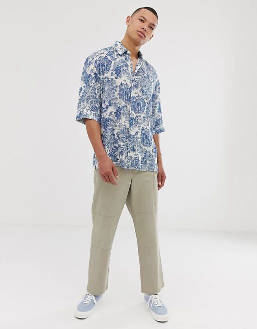 ASOS DESIGN Tall relaxed shirt with delicate print | ASOS US