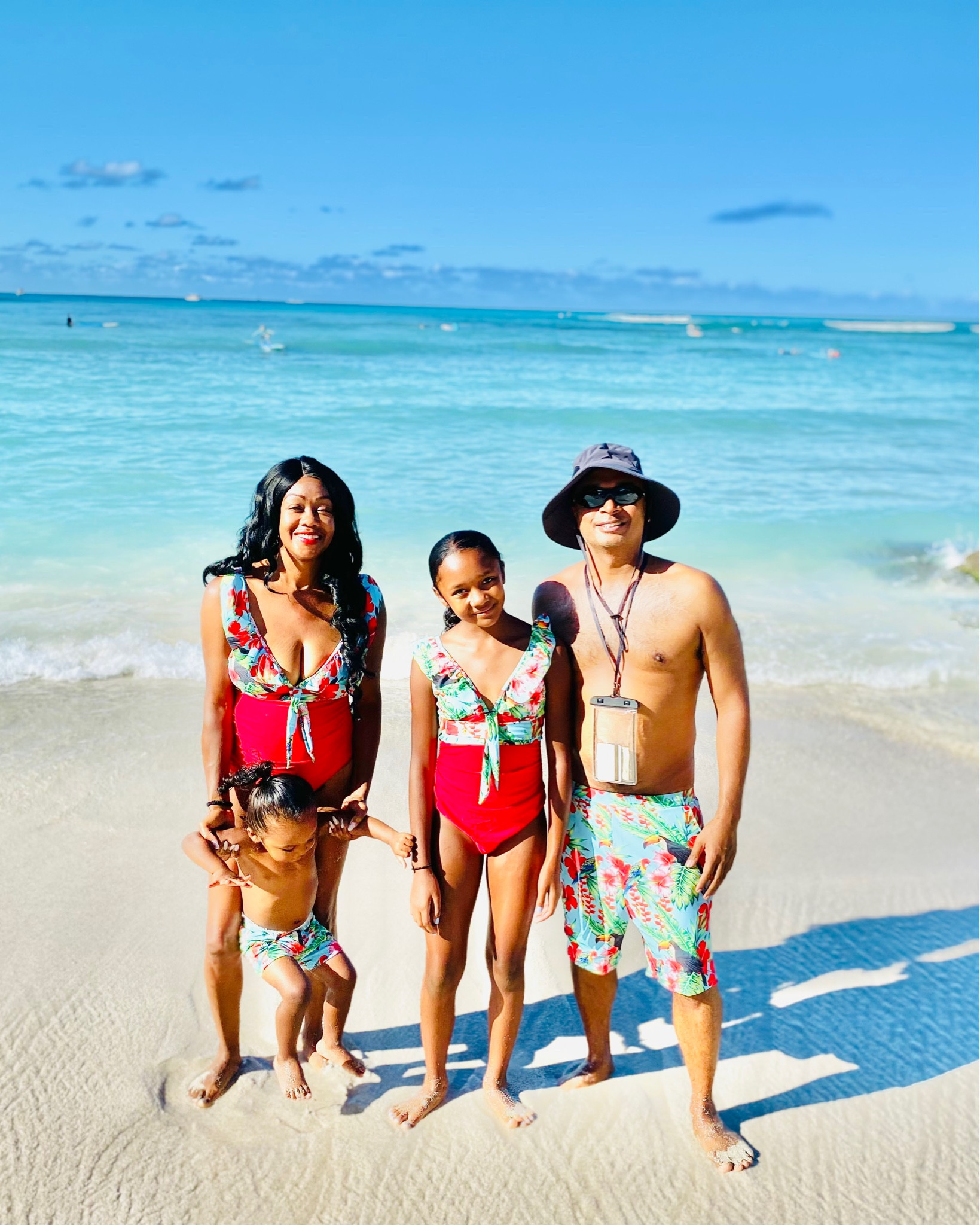 Beautiful red and teal family swimsuits, perfect for a Hawaiian getaway. 🌺🩱

#LTKtravel #LTKswim #LTKSeasonal