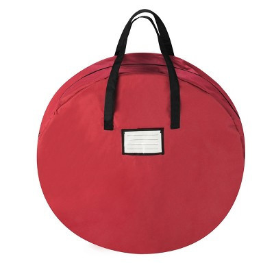 Hastings Home 30" Soft-Sided Canvas Wreath Storage Bag - Red/Black | Target