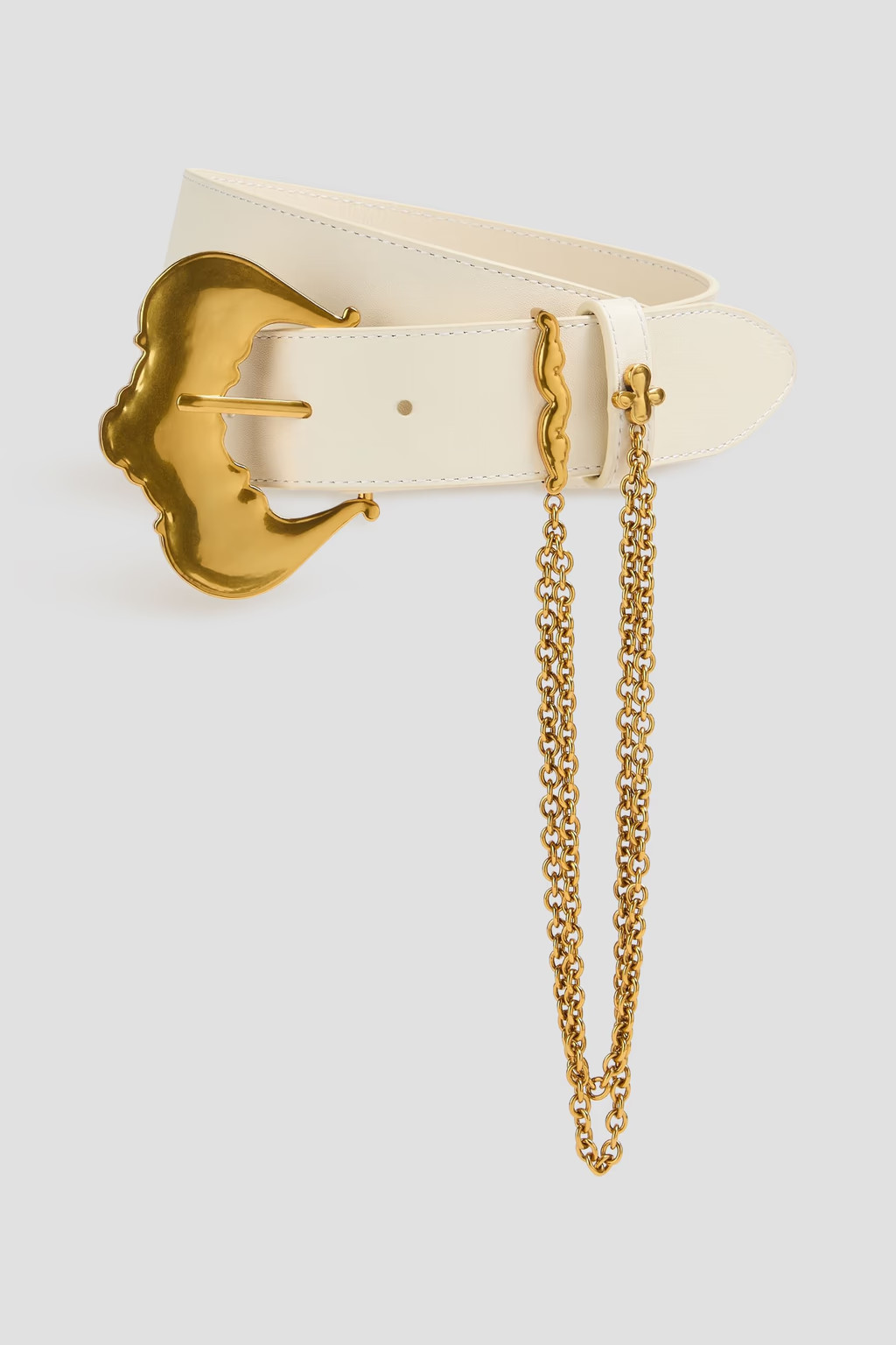 Chain-embellished leather belt | The Outnet (UK and Europe)