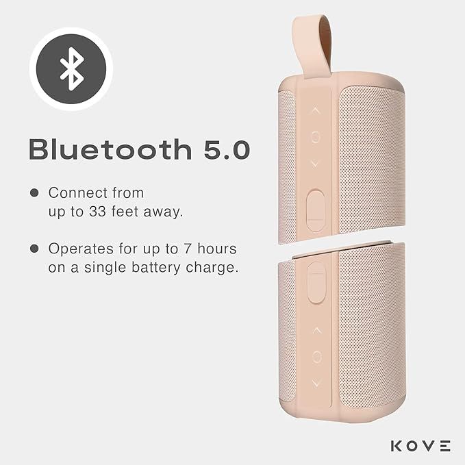 KOVE Commuter 2 Portable Speaker - Terracotta Speakers, Wireless with HD Louder Volume, Deep Bass... | Amazon (US)