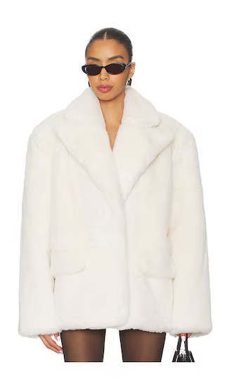 Lorelai Faux Fur Coat in Ivory | Revolve Clothing (Global)