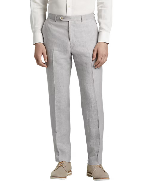 JOE Joseph Abboud Linen Slim Fit Suit Separates Dress Pant, Light Gray | The Men's Wearhouse