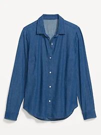 Chambray Classic Button-Front Shirt for Women | Old Navy (US)