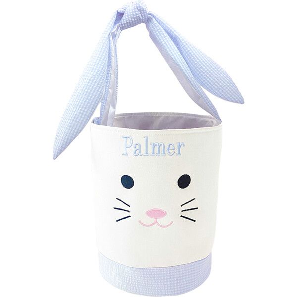 Seersucker Easter Bunny Bucket, Blue | Maisonette