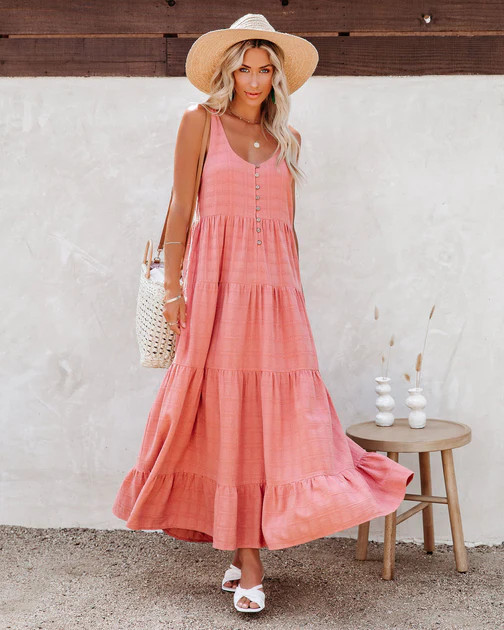 Descend Pocketed Tiered Maxi Dress - FINAL SALE | VICI
