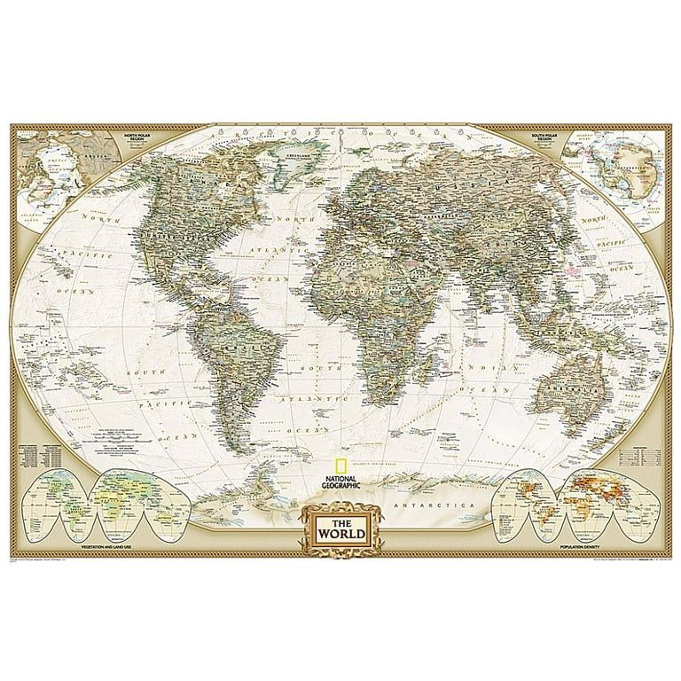 National Geographic Reference Map: world executive wall map (36 x 24 inches) (2018 Edition) (Othe... | Walmart (US)