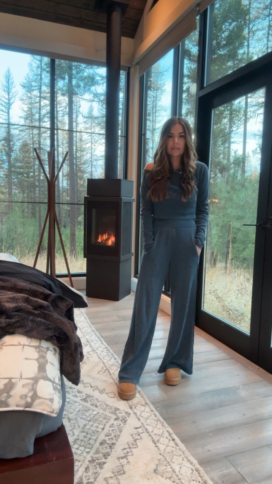 my travel fit to montana.. the MOST comfortable ever!!! the length on these pants is fabulous. layered with my reversible puffer vest  size small. 

#LTKHoliday #LTKStyleTip #LTKVideo