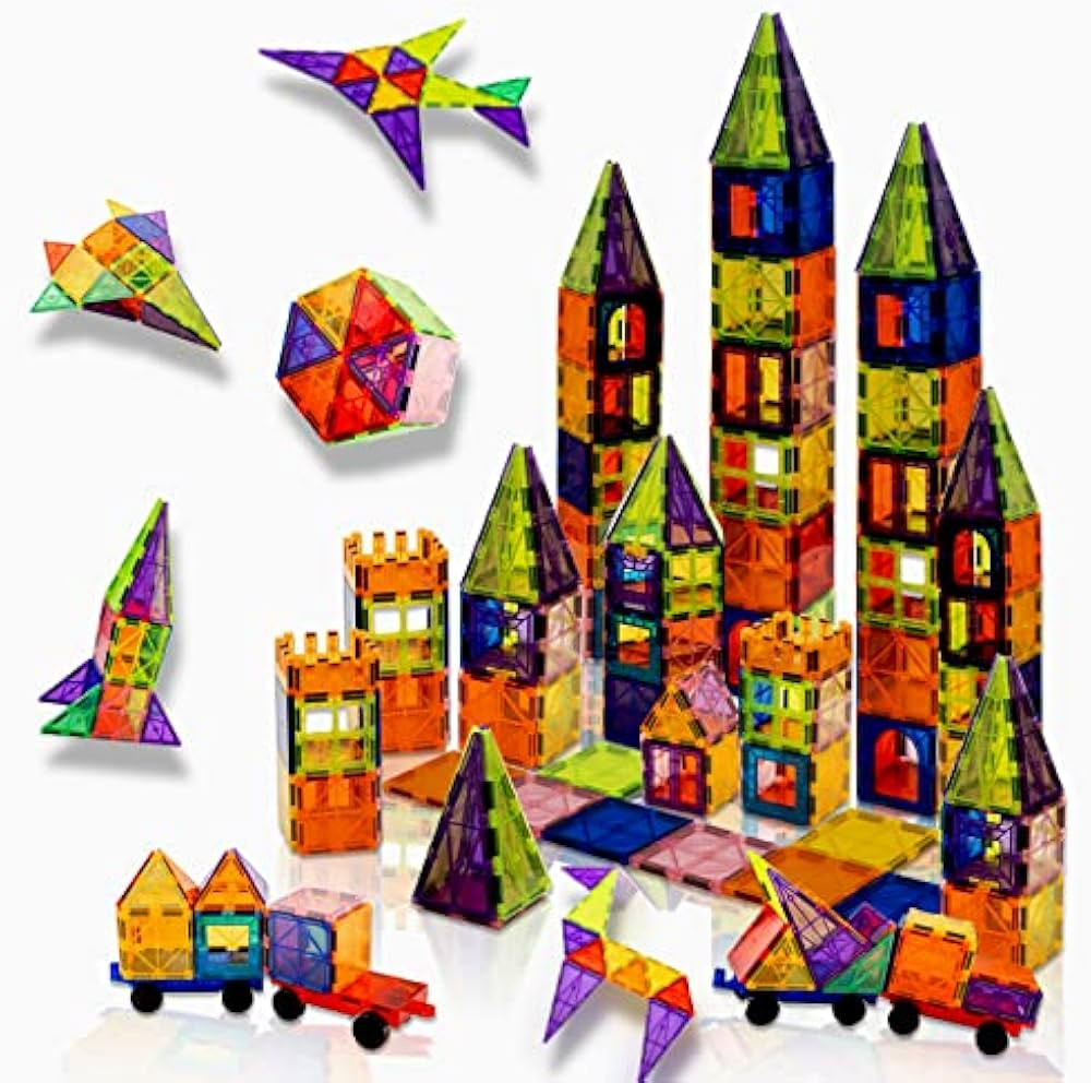 Big Bear Cave 101 Pcs 3D Magnetic Tiles for Kids, Clear STEM Magnetic Building Blocks, Constructi... | Amazon (US)