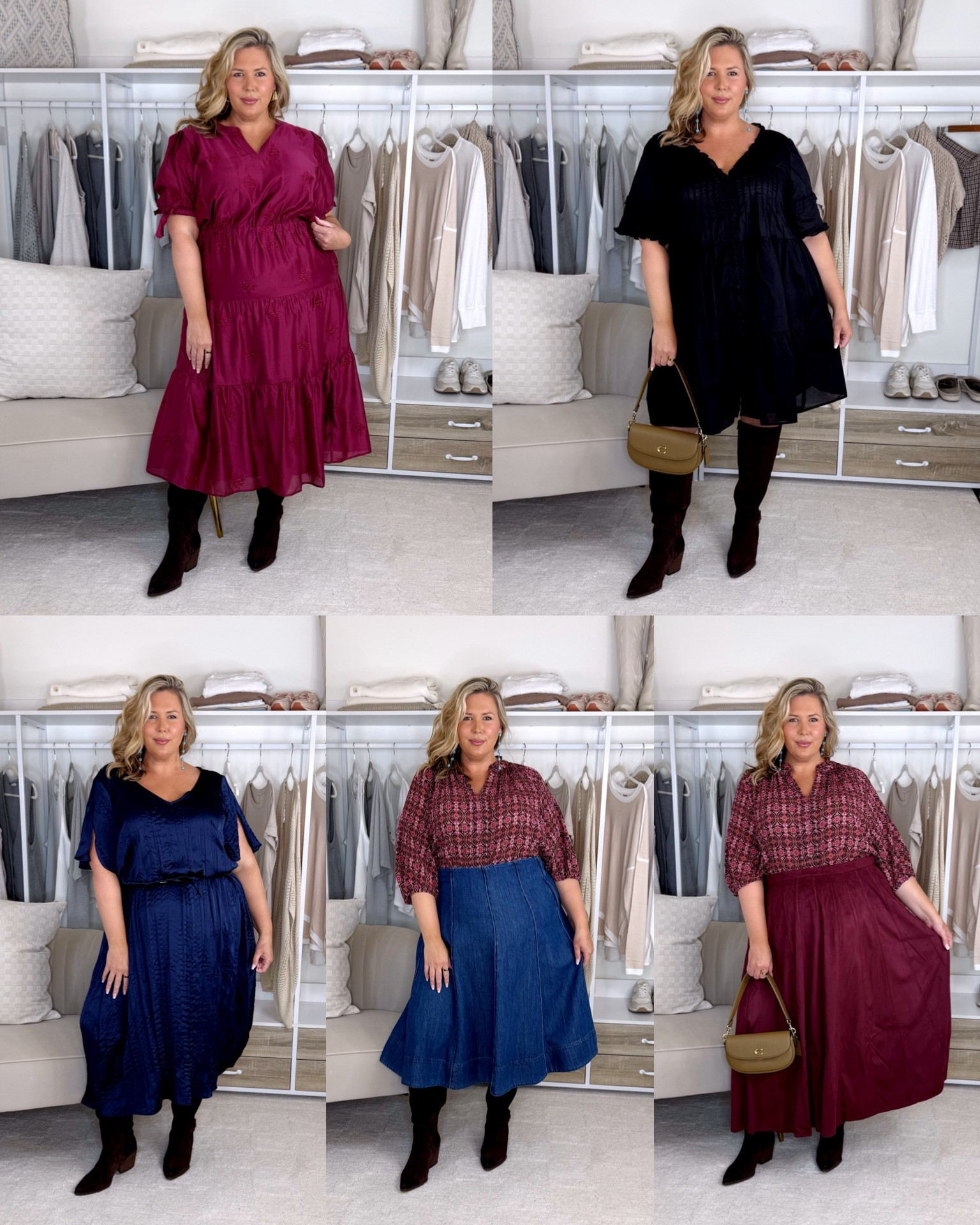 Nsale dresses + skirts. The pink dress didn’t fit me but I’m wearing a 2X but would need a 3X. I sized down in the black dress to a 1X. The blue dress is a 2X but runs a little generous. The patterned blouse is a 2X. The denim skirt is a 2X. The burgundy skirt is 2X but I’d size down. Plus size, outfit inspo, fall fashion, apron belly, sale

#LTKSeasonal #LTKMidsize #LTKPlusSize