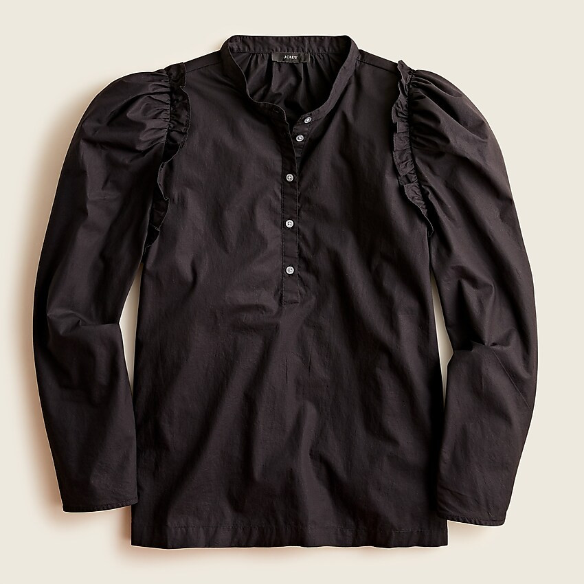 Puff-sleeve cotton poplin top | J. Crew US
