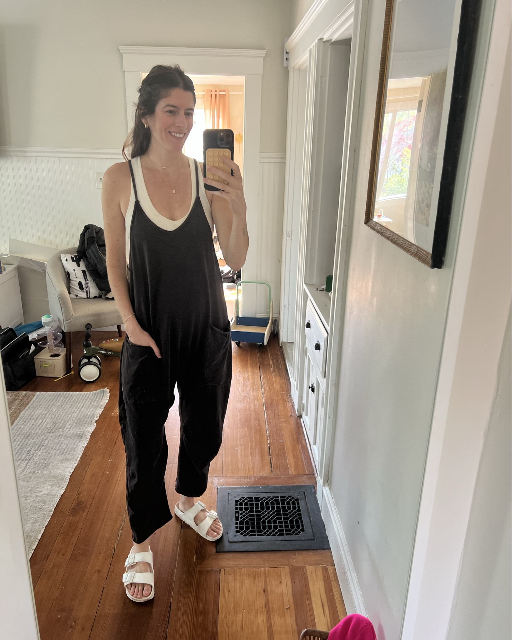 Wearing a medium in the jumpsuit 

#LTKActive