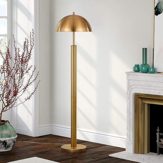 York 58" Tall Floor Lamp with Metal Shade in Brass/Brass | Amazon (US)
