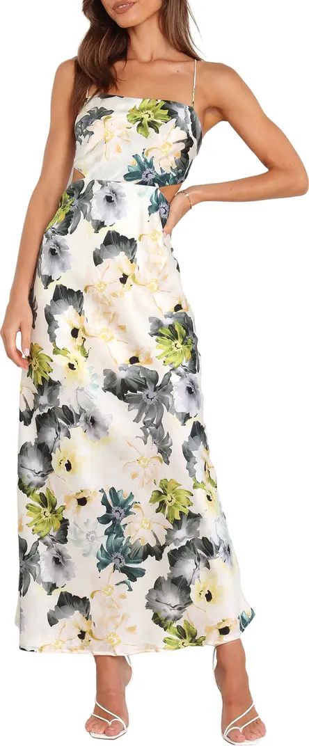 Jayne Floral Lace-Up Back Maxi Dress | Nordstrom