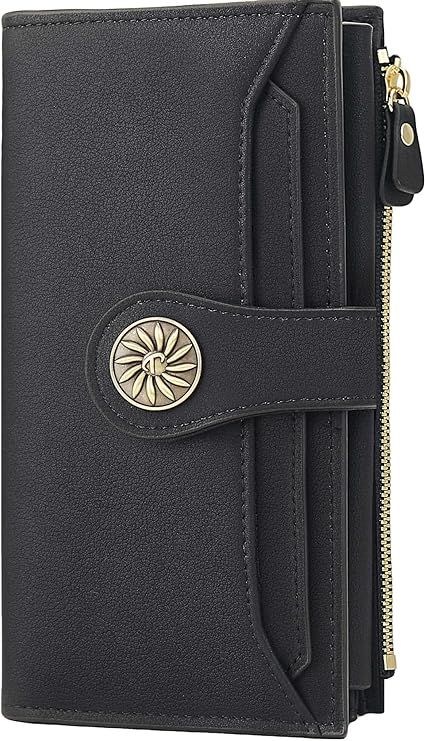 Travelambo Womens RFID Blocking Large Capacity Luxury Waxed Genuine Leather Clutch Wallet Multi C... | Amazon (US)