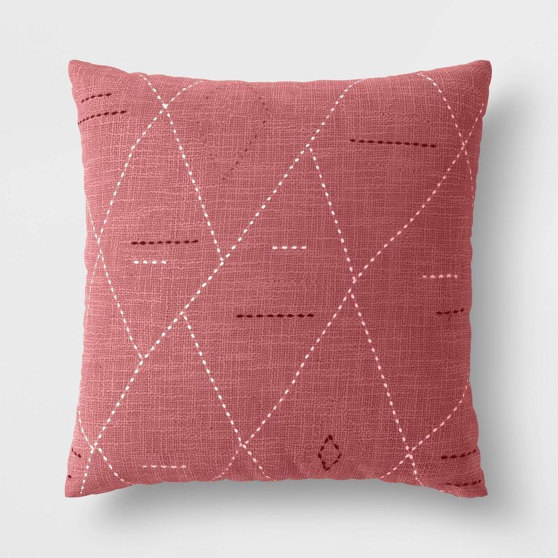 Woven Dotted Diamond Outdoor Throw Pillow Light Pink - Opalhouse™ | Target