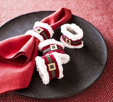 Santa's Belt Napkin Rings - Set of 4 | Pottery Barn (US)