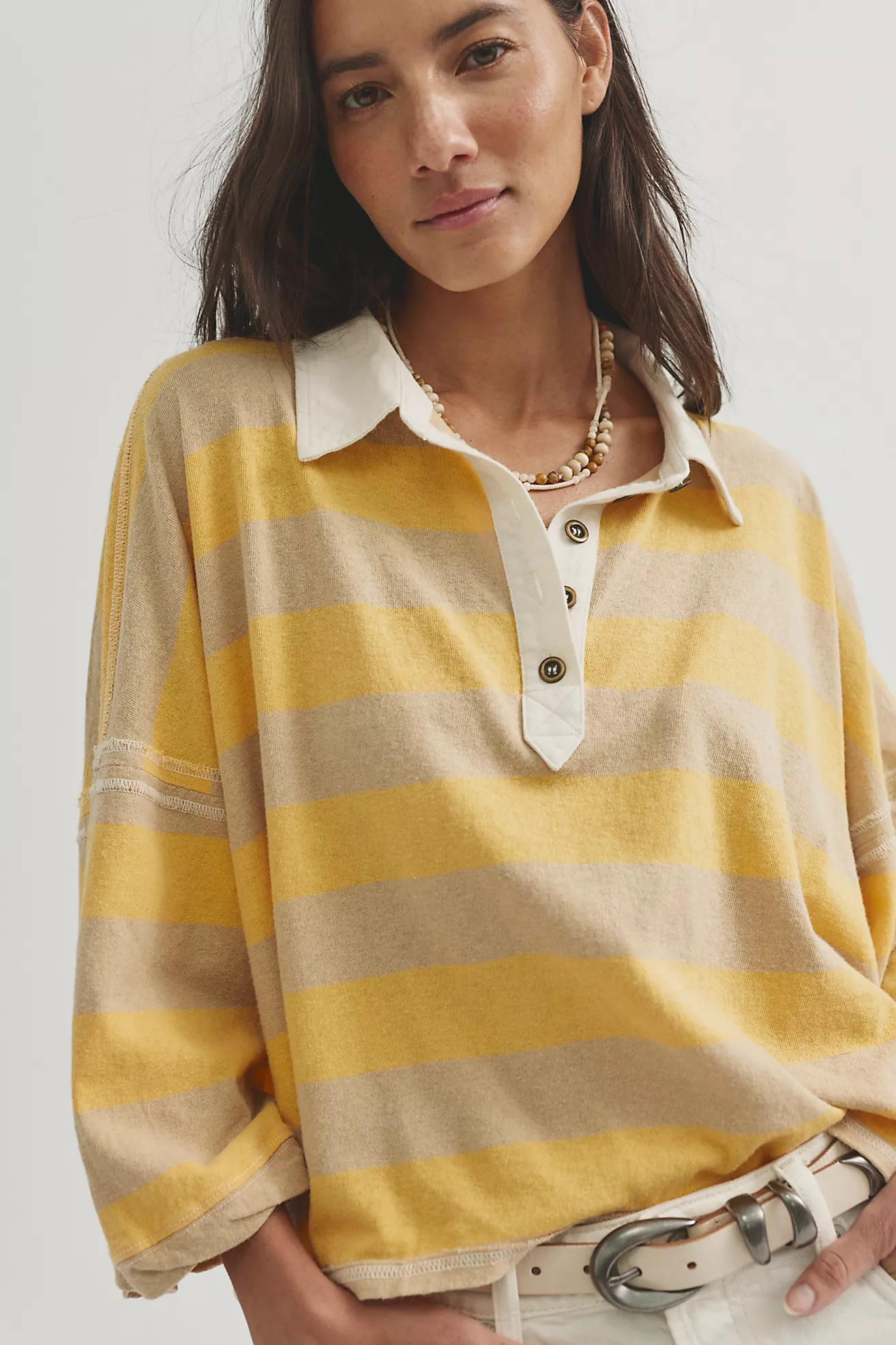 We The Free Auggie Oversized Polo Tee | Free People (Global - UK&FR Excluded)