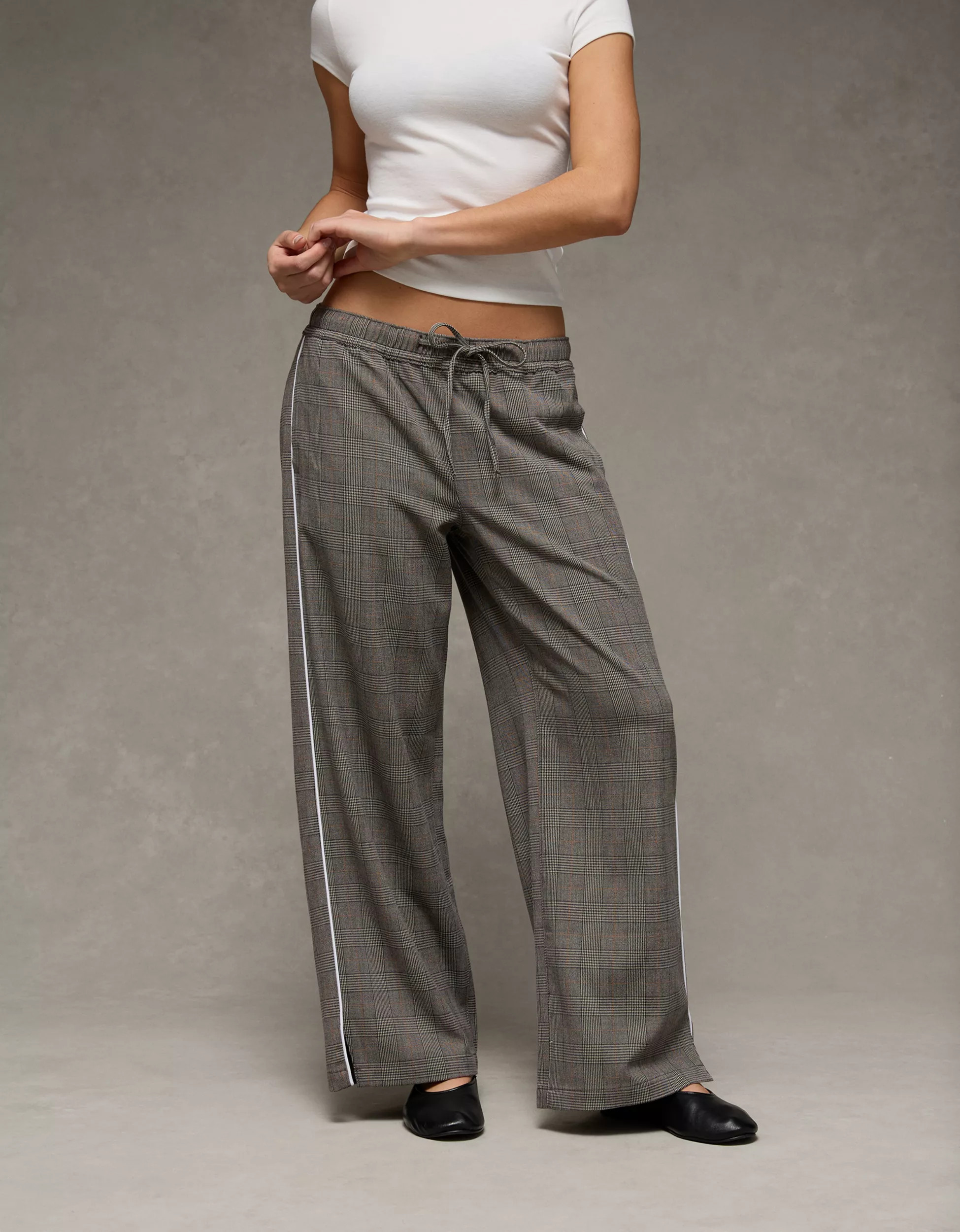 AE Stretch Low Rise Wide-Leg Track Pant | American Eagle Outfitters (US & CA)