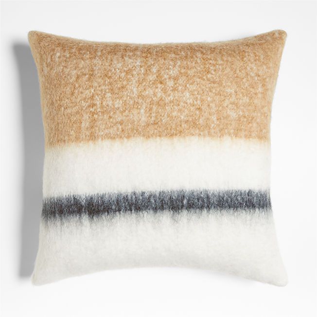 Avalanche Brulee Brown Brushed Mohair 23"x23" Throw Pillow Cover | Crate & Barrel | Crate & Barrel