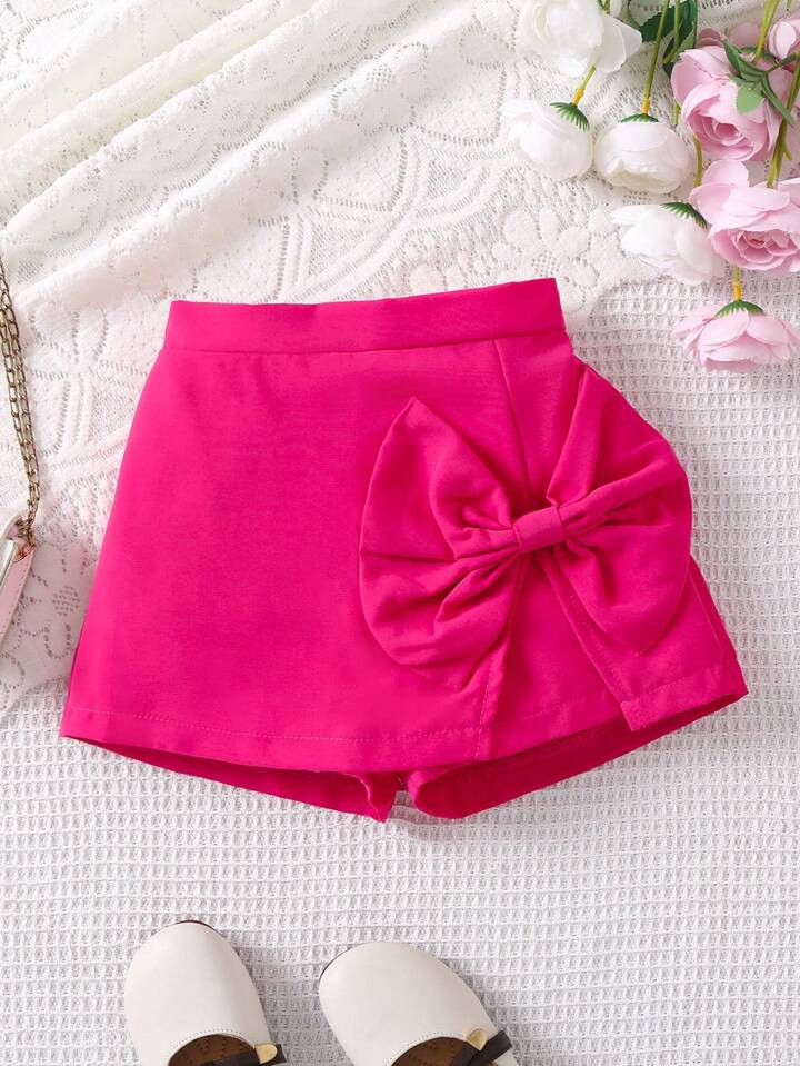 SHEIN Kids CHARMNG Toddler Girls Bow Front Skort | SHEIN