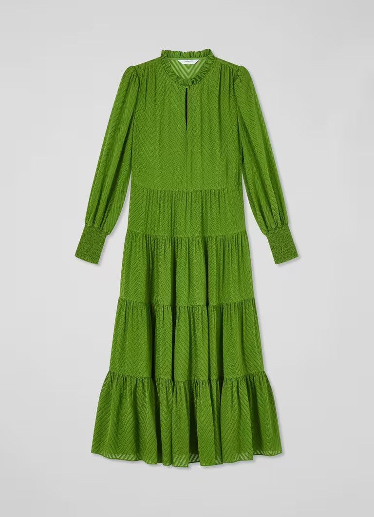 Flora Bright Green Chevron Dress | L.K. Bennett (UK)