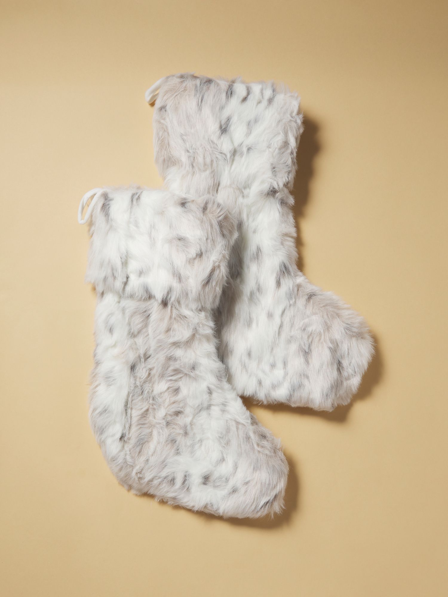 2pk Spotted Faux Fur Stockings | Seasonal Decor | HomeGoods | HomeGoods