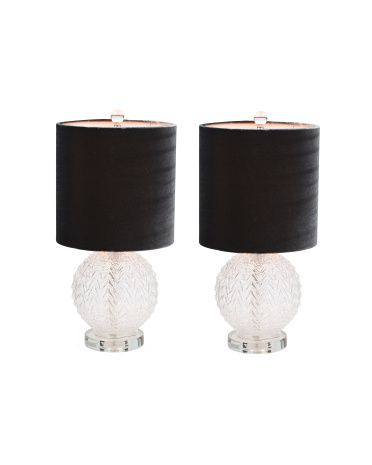 Set Of 2 Textured Glass Lamps | TJ Maxx