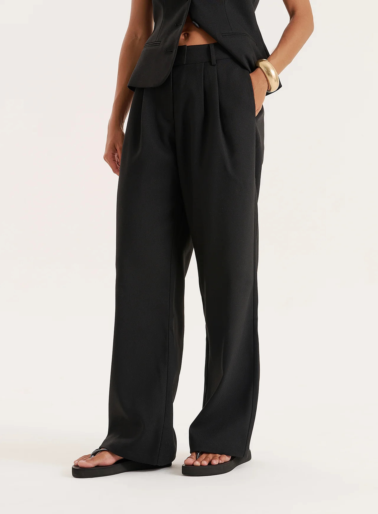 Women's Black Tailored Wide Leg Trouser | Banksie | 4th & Reckless | 4th & Reckless