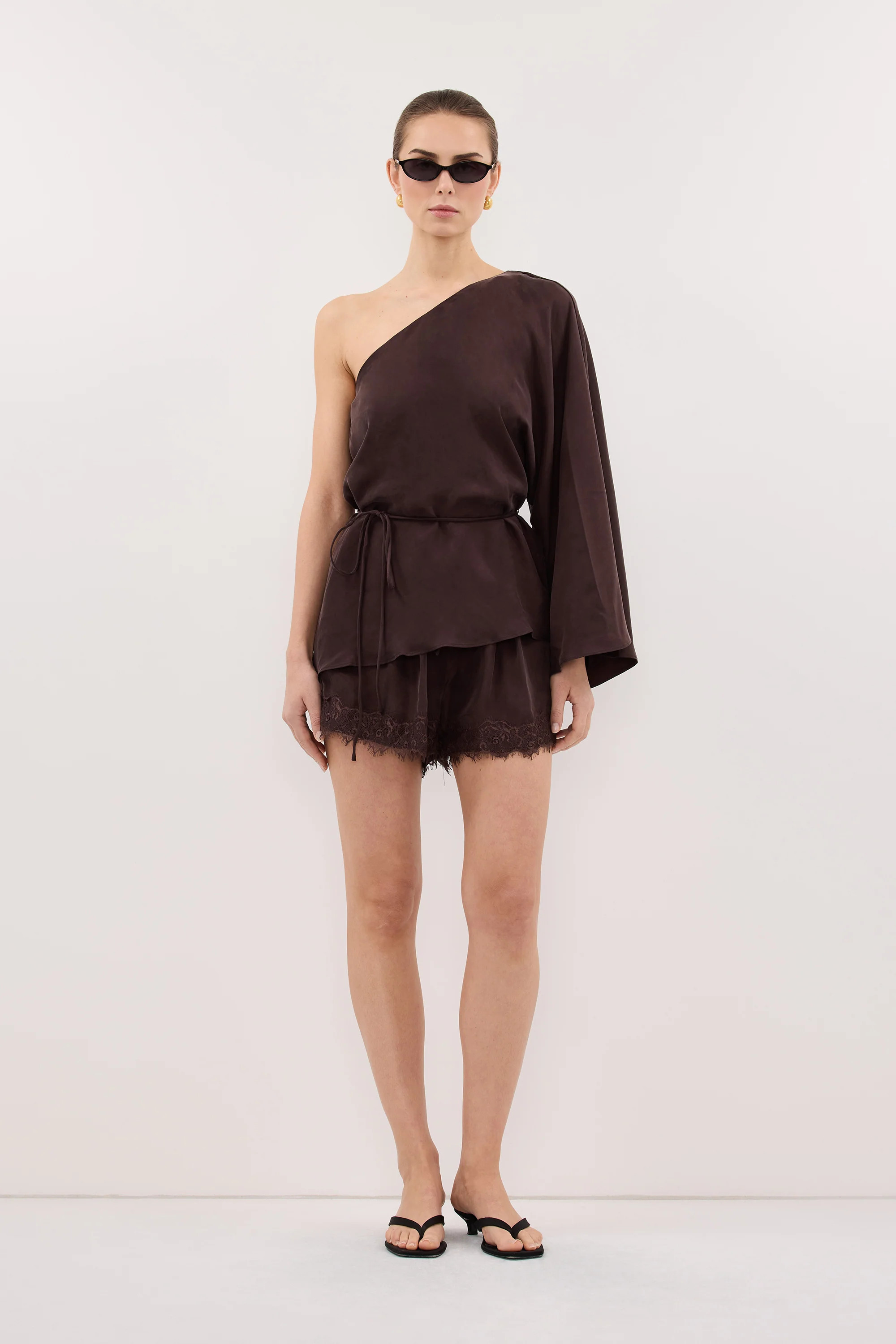 ANDREA PLUM CHOC CUPRO LACE SHORT | DISSH