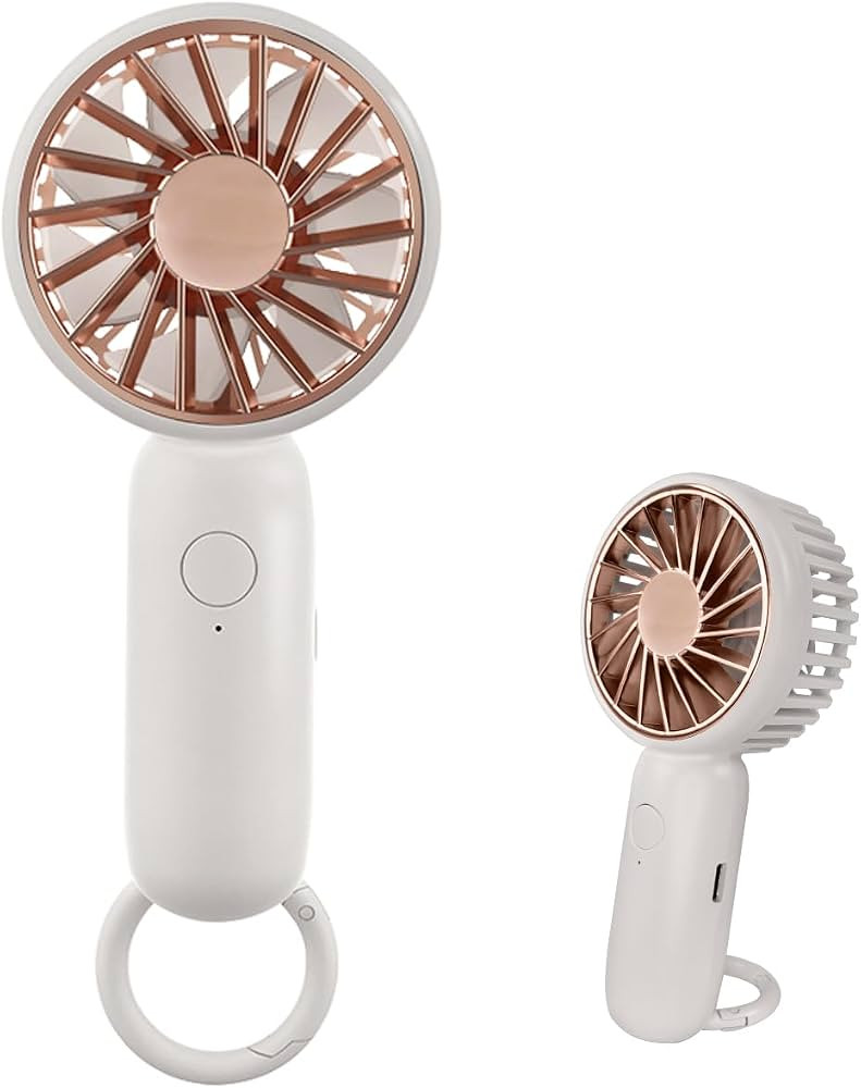 Jsdoin Mini Handheld Fan, Powerful Desk Fan with Buckle, Cute Design 3 Speed Personal Small Porta... | Amazon (UK)