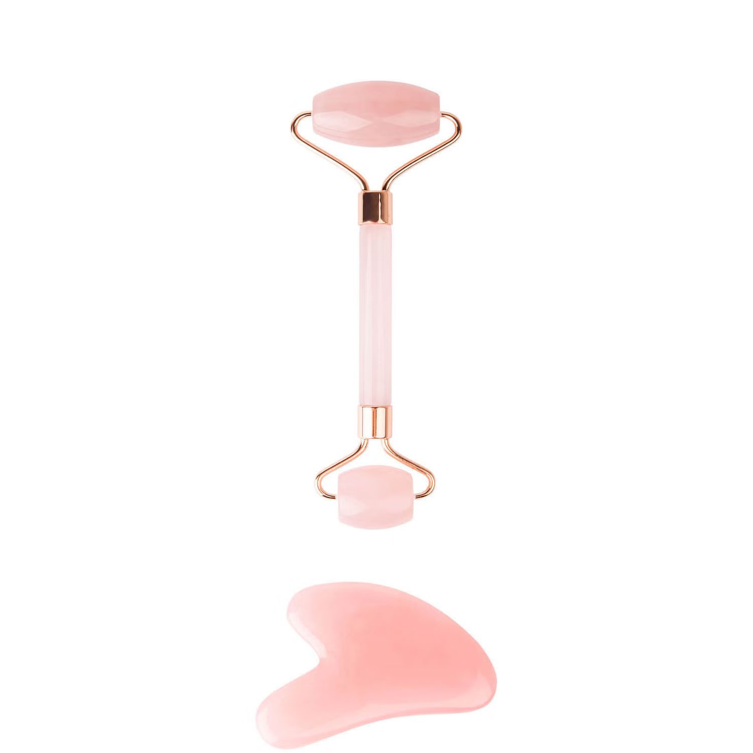 brushworks HD Rose Quartz Resin Roller & Gua Sha | Look Fantastic (UK)